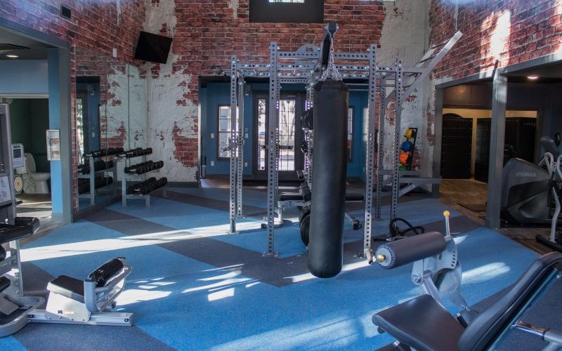 a gym with exercise equipment